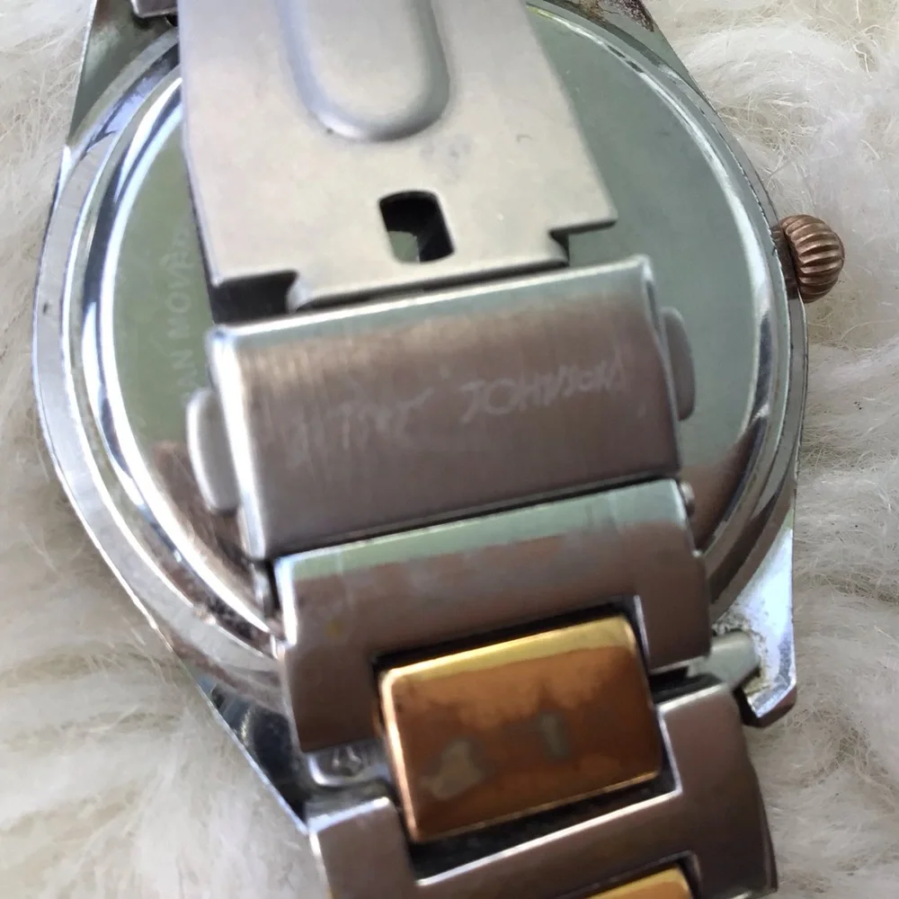 Rare Betsy Johnson “Bicycle and Flowers” Two-Tone Silver/Gold Toned Watch